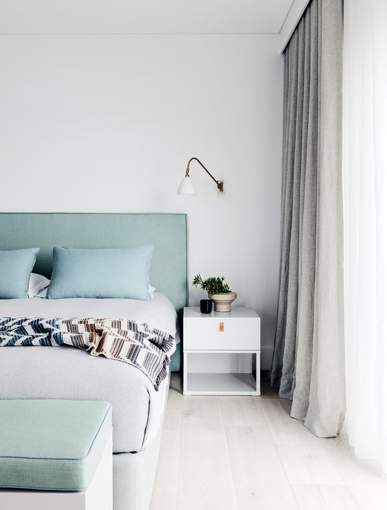 pastels are another cool and fresh idea to add color, and mint and aqua like here refreshes the space