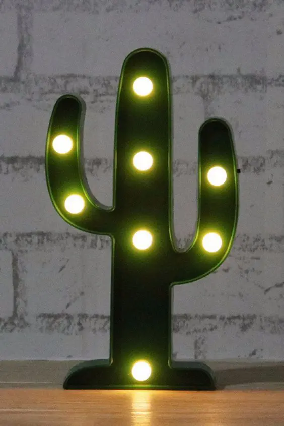 a cactus LED light is easy to make or to buy and you may add a whimsy touch to the space