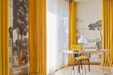 23 fill your space with sunlight and turn on good vibes with bright yellow curtains