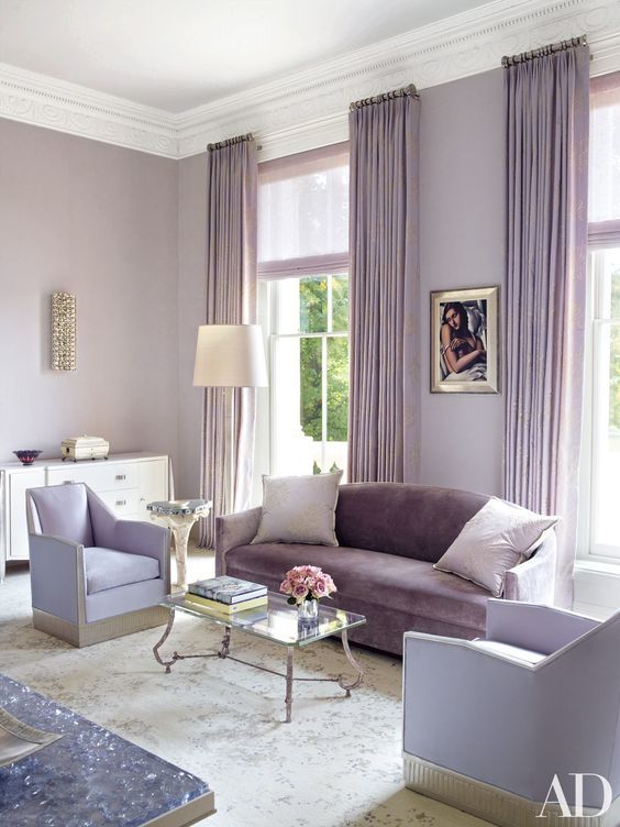 if you want calming and relaxing vibes, go for lighter shades of purple and violet