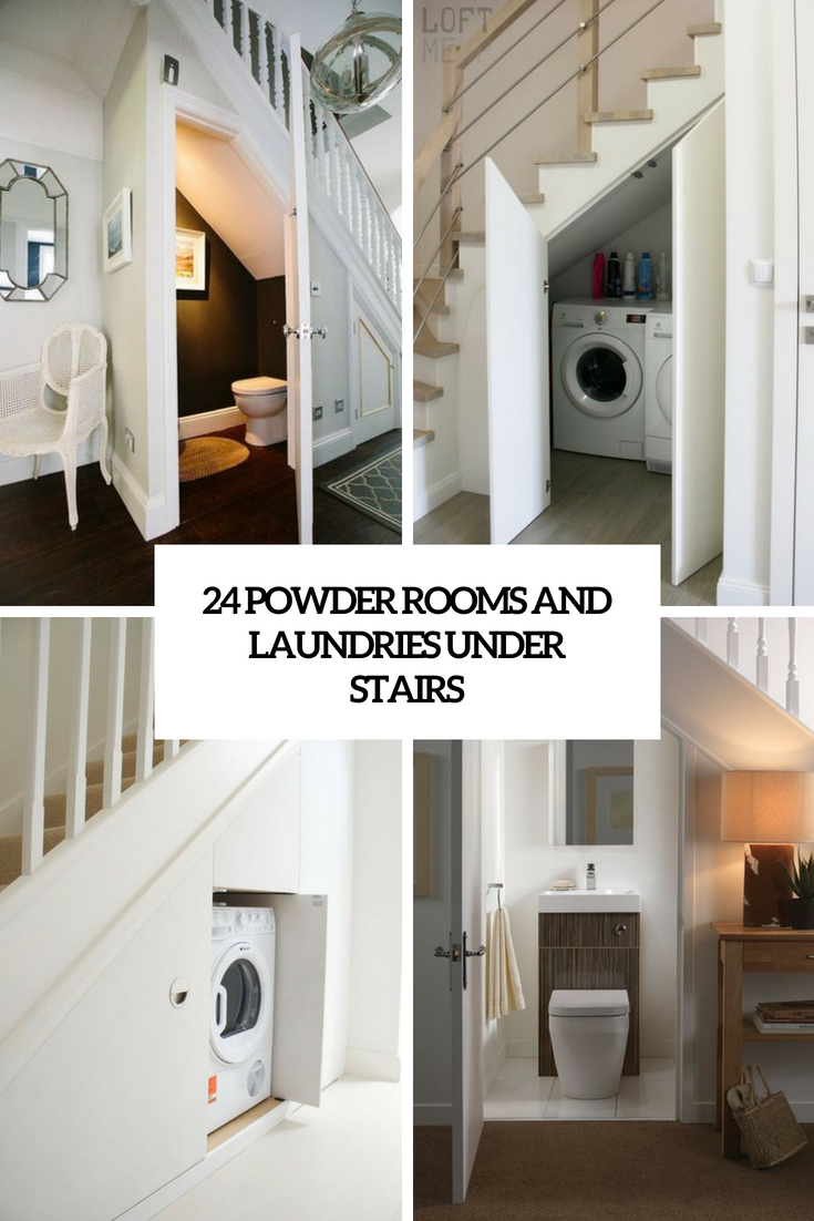 24 Powder Rooms And Laundries Under Stairs