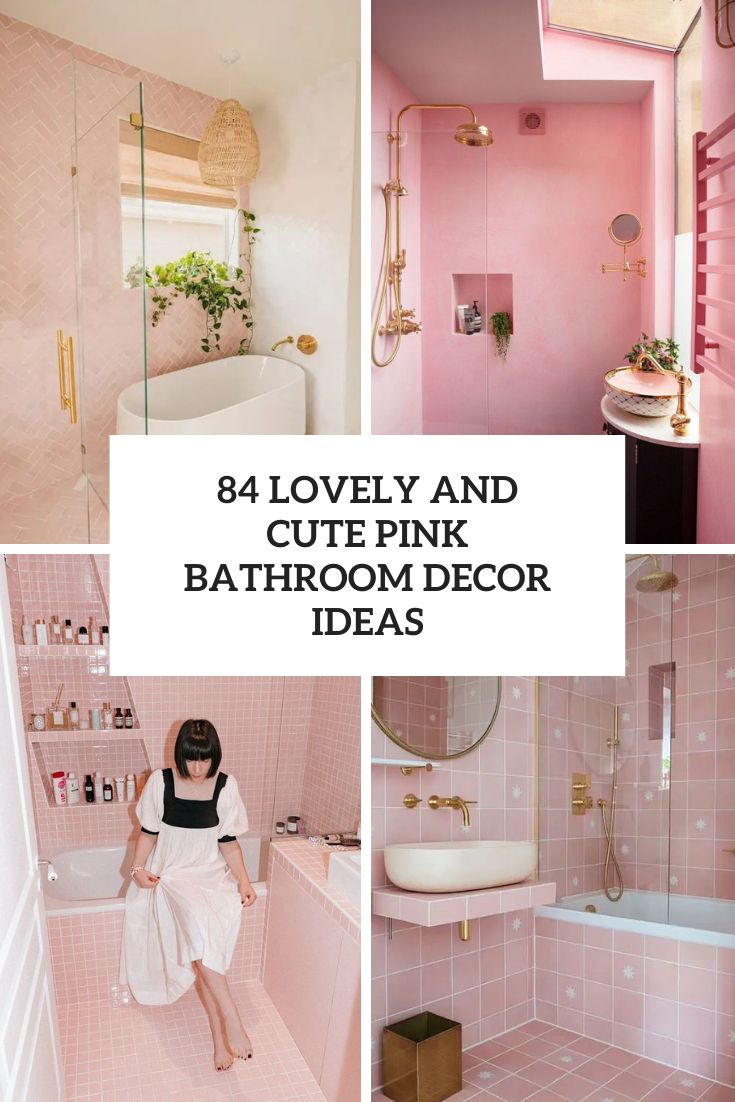 lovely and cute pink bathroom decor ideas