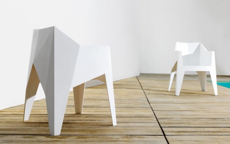 Minimalist Faceted Voxel Chair By Karim Rashid