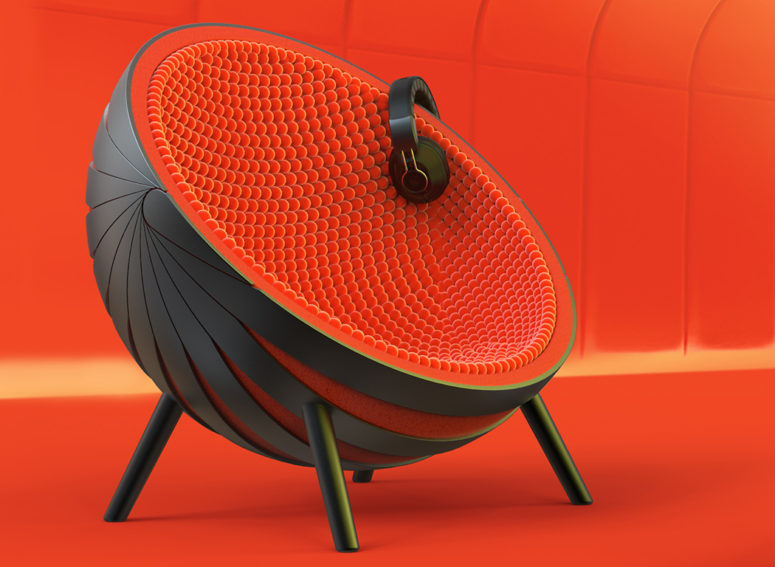 The design is bold and eye-catchy, it's a comfy sphere for sitting inside