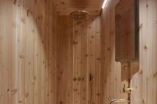stylish all wood bathroom design