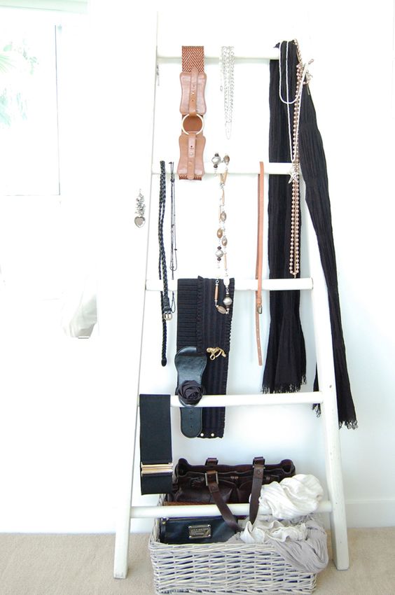 a ladder can be also used as a storage piece for various types of accessories