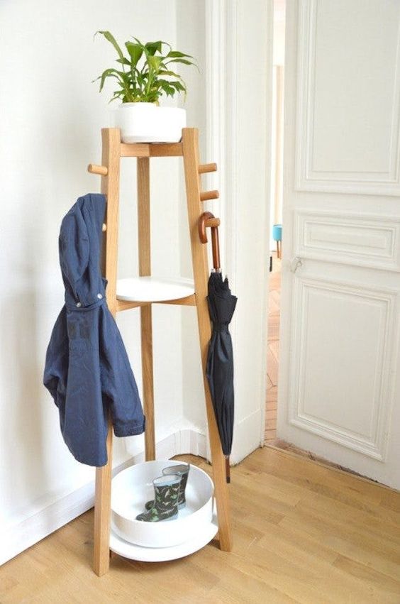 a functional and stable coat rack accommodates everything you need