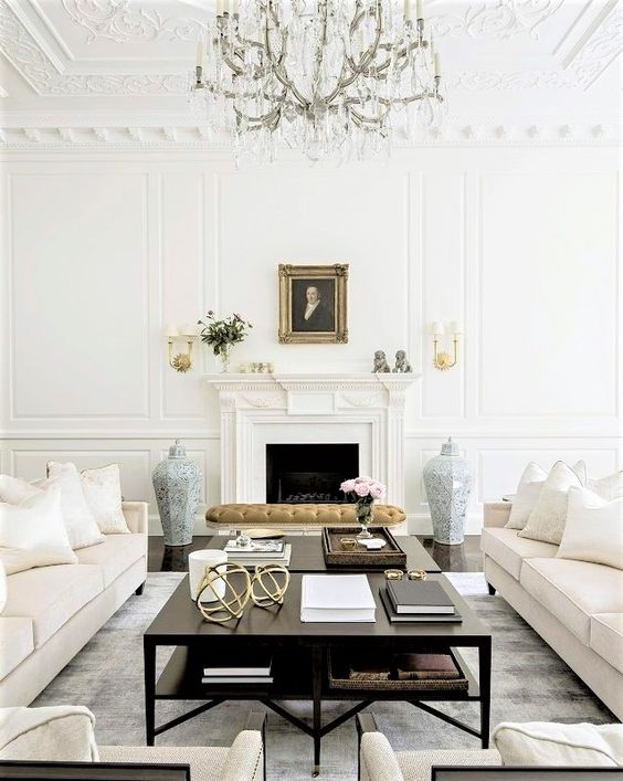 a luxurious space with touches of vintage and creamy furniture for sophistication