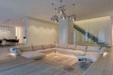 17 a minimalist sunken living room to separate it bisually and make the space feel cozier