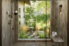 18 if you have your own garden with walls, going for a full height window in the shower is no problem