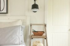 20 a shabby chic ladder is a nice nightstand that doesn’t take much space and features open storage