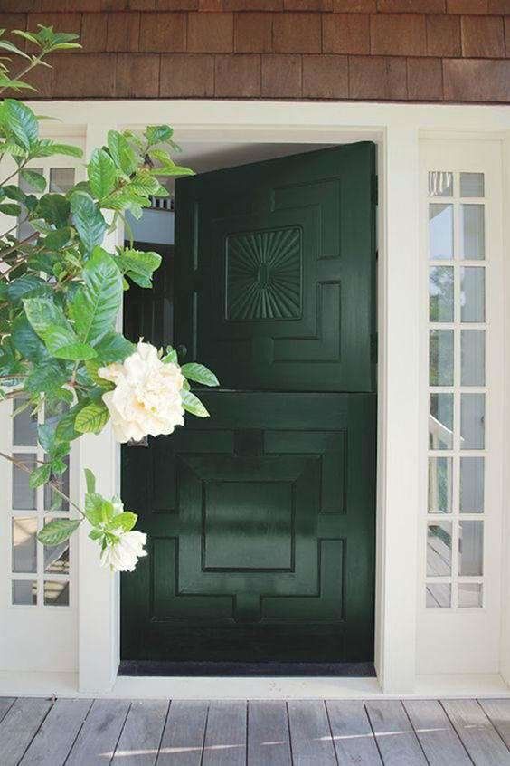 a stylish black geometric Dutch front door looks like a bold statement