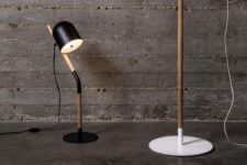 01 Union lamp collection includes floor and table lamps in black and white that can fit any modern space