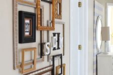 02 a gallery wall of mixed empty frames and monograms looks very exquisite and adds style