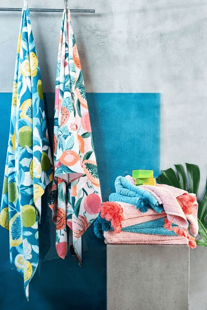 Get some tropical towels for the bathroom to make it cheerful