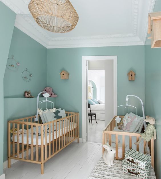 mint is a nice soft color for a nursery, it's a cute idea for both a boy and a girl