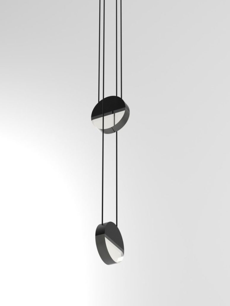 Balance luminaires can be hung in clusters for a cooler look