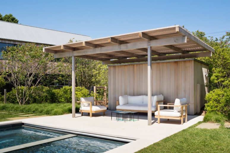 There's a cabana and a pool outside the house to enjoy staying outdoors