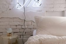 07 highlighting your bedroom with a neon light is easy – use it instead of a usual sconce and your space will get that magic