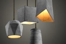 concrete lights for modern interior decor