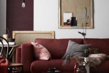 10 a moody living room with shades of plum and burgundy for a bold and creative look