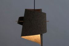 11 a sculptural woolen lamp with a meta stick to secure it for a bold look