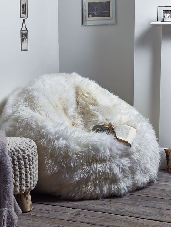 a faux fur bean bag chair is right what you need ot feel comfortable in the cold seasons
