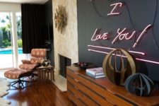 16 add romance to your living room with a whole wall done with neon lights and your space will shine