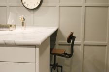 18 a stylish custom-made standing desk of IKEA kitchen cabinets to use them for storage