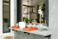 18 attach a concrete windowsill outdoors and use the kitchen window to serve drinks