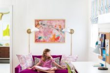 19 highlight a girl’s space with magenta and bright green touches for a cheerful feel