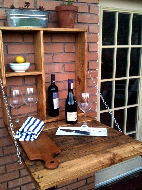 a foldable hanging bar won't take much space in your outdoor zone and can be hidden any time