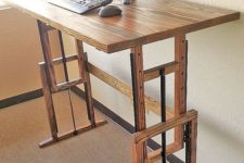 21 an adjustable wooden desk is a great idea to sit and stand anytime you want