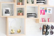 23 a combo of small box shelves features enough storage and can fit any space