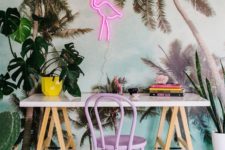 tropical home office decor to work in happy environment