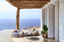 26 super cool straw bean bag chairs and floor pillows to create a chic Mediterrnean lounge outdoors