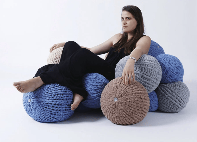 Bubbles is a seating system inspired by colorful yarn balls and can be fully customized