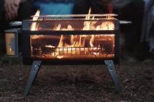 portable firept with transparent sides