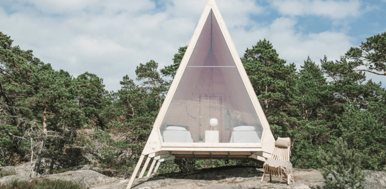 Nolla is a zero emission cabin made with all possible sustainable touches and with Scandinavian decor