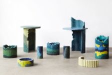 01 This industrial colorful furniture is made of polyurethane foam wastes, which is a great way to recycle