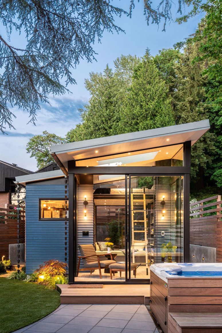 Ultra Modern Backyard Shed With Skylights