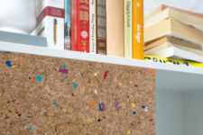 02 The cork panels are spruced up with colorful flecks to make your space more fun