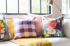 02  choose bright and printed pillows to elevate your plain room to a new level