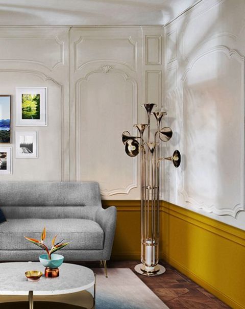 a chic floor lamp inspired by music will add a refined and bold touch to your space
