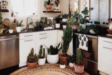 10 pull off a boho look with potted plants and succulents, a jute rug and some wicker touches here and there