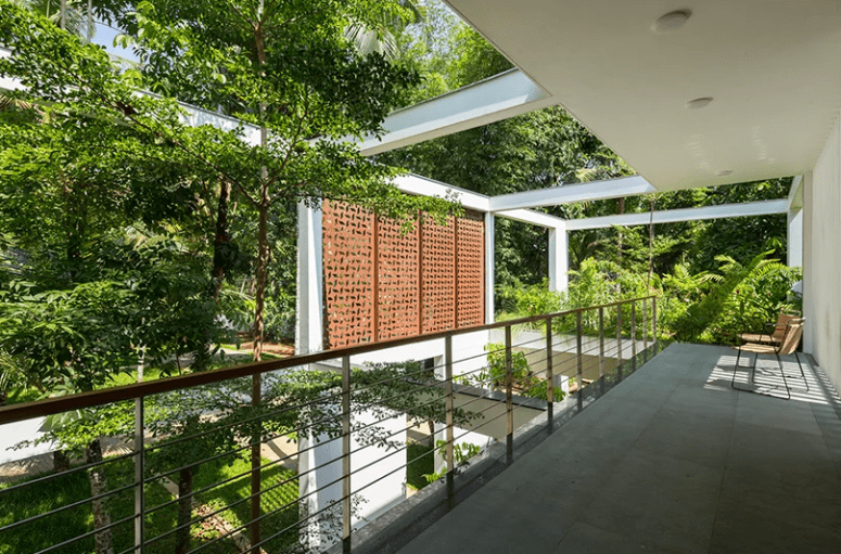 The balcony also provides the overhead view of the property