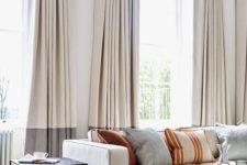 12 a bold and modern idea is color block curtains in two contrasting shades that are sure to add chic