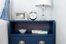 18 a navy bedroom nightstand made of IKEA Rast dresser looks very chic and is easy to DIY