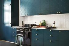 18 accent your kitchen cabinets and their color with brass knobs to add a touch of glam and chic