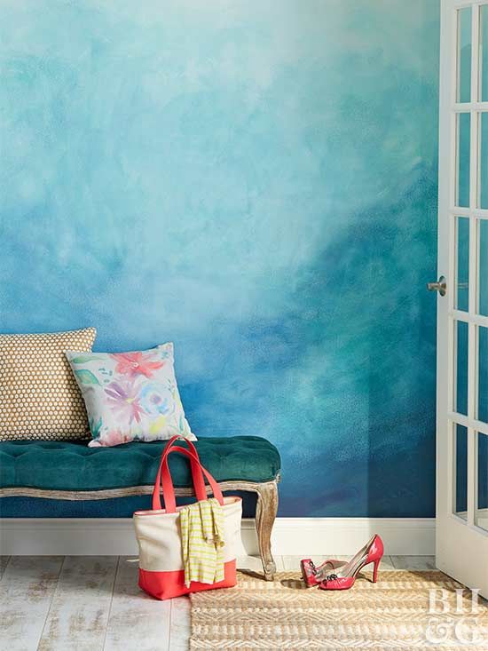 add a watercolor painted wall as a colorful accent to any space, it's an easy DIY project